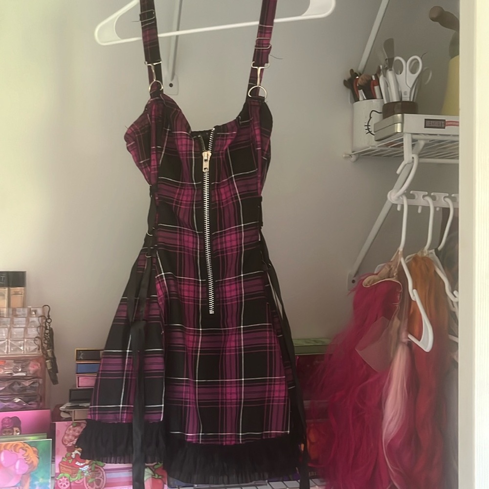 Dollskill widow Diva Charm school dropout plaid dress size small never been worn